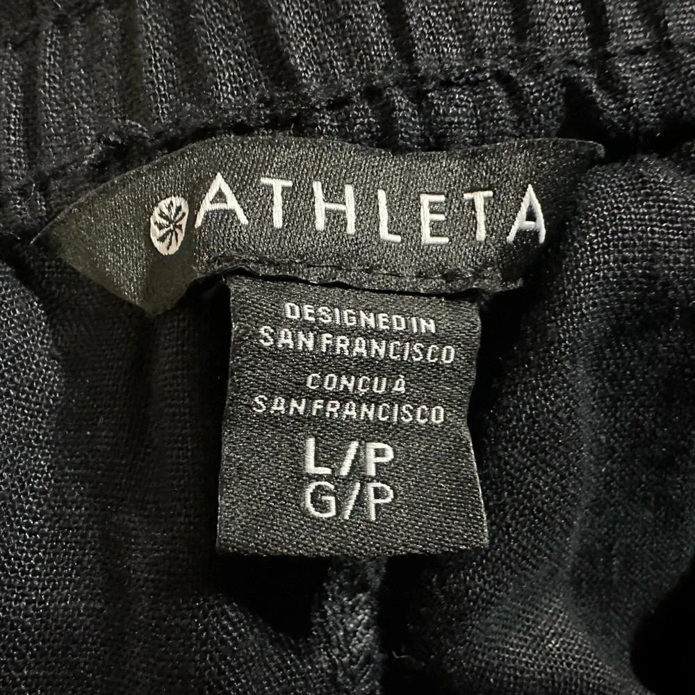 ATHLETA Retreat 100% Linen Wide Leg Pants size Large Petite - Picture 6 of 13